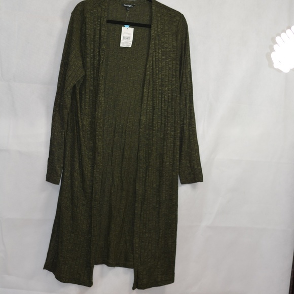 Green Knit Ribbed Long Sweater SZ L NWT George - Picture 3 of 4